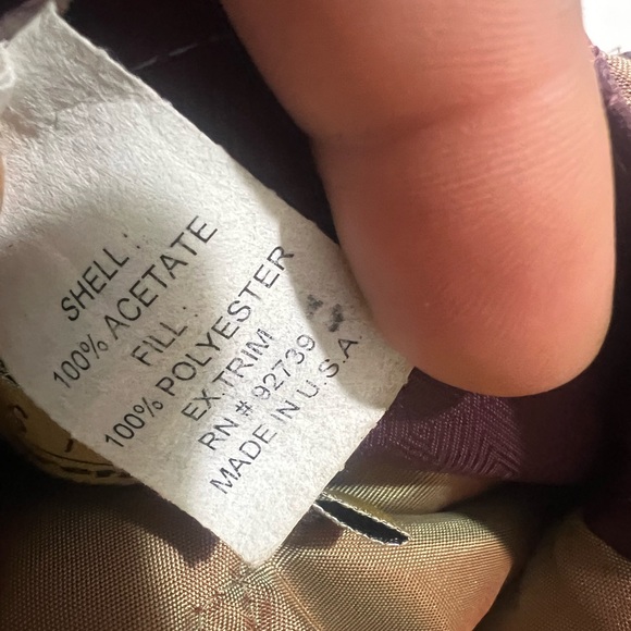 VNTG Reversible Quilted‎ yellow Burgundy Unisex  USA Lightweight Jacket Coat M - Picture 15 of 16